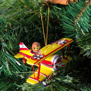 Vintage Classic Plane Tin Christmas Ornament‎